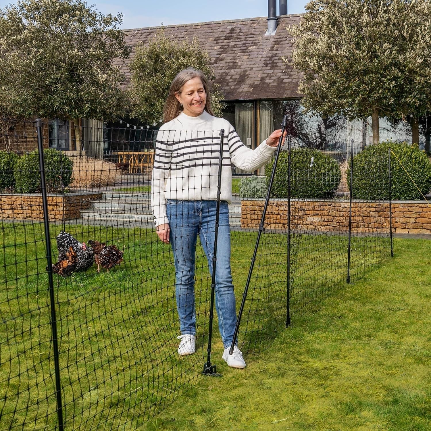 21m Extra High Chicken Fencing Poultry Netting w Door
