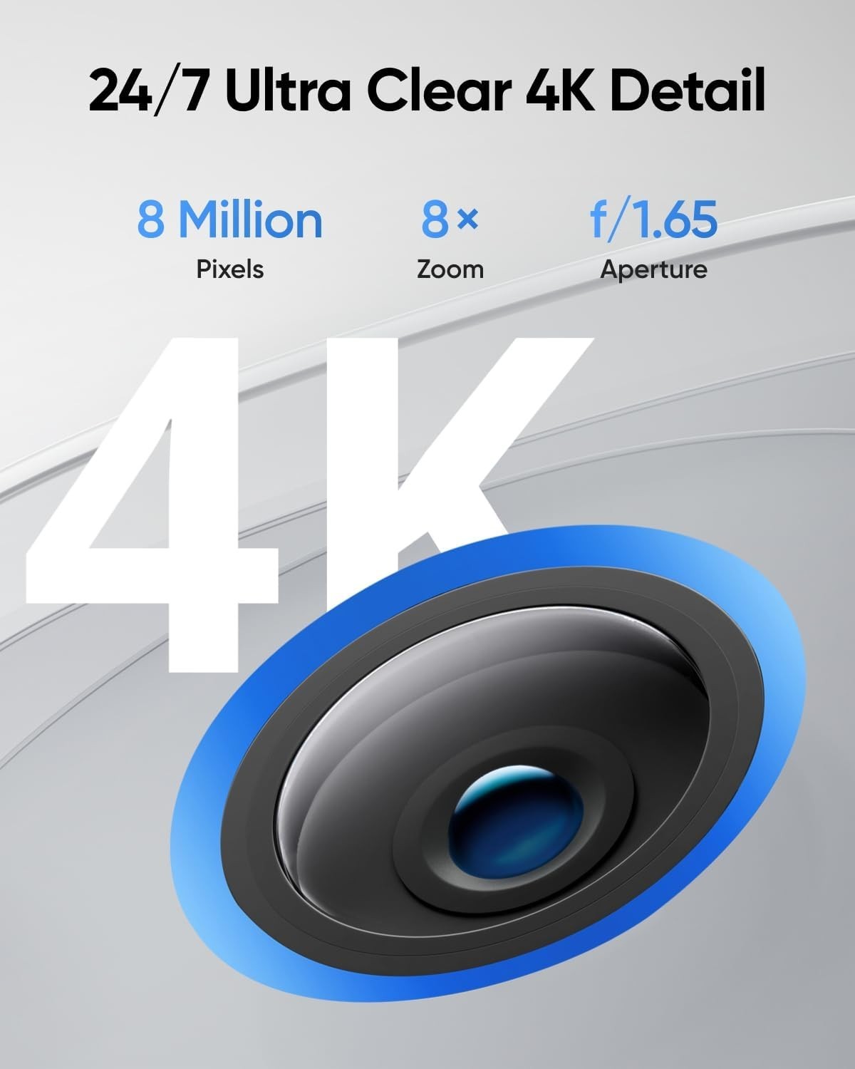 4K Outdoor Security Camera 24/7 Recording AI Face Recognition WiFi