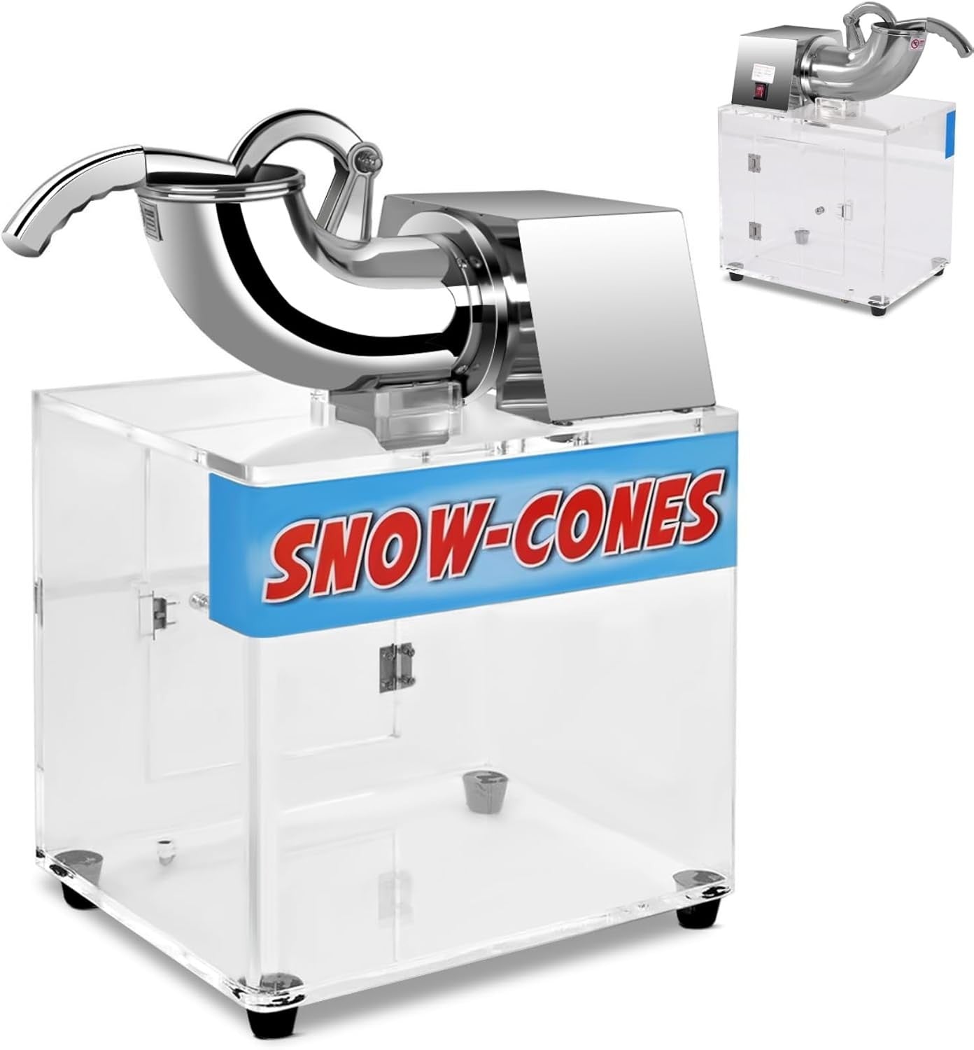 Commercial Ice Shaver Snow Cone Machine 200kg/hr Electric Ice Crusher