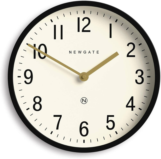 Silent Retro Wall Clock 30cm | Black Metal Vintage Office Kitchen Decor