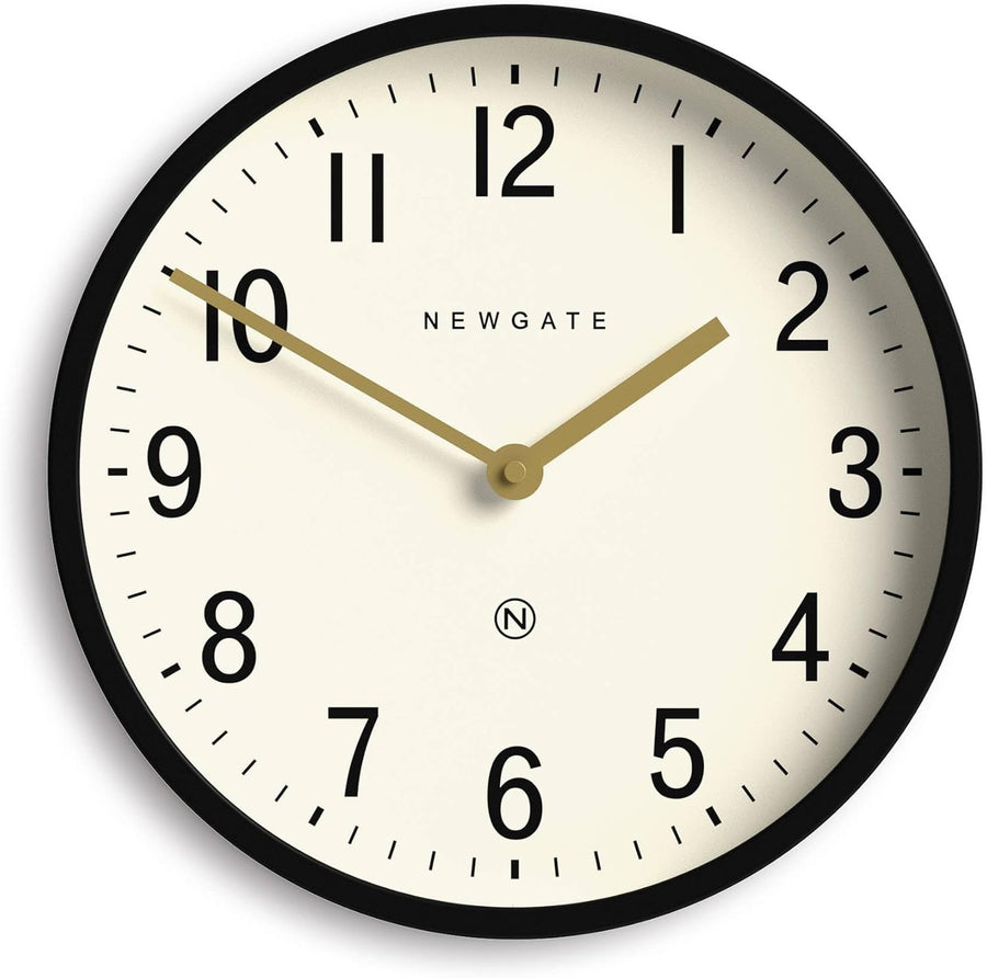 Silent Retro Wall Clock 30cm | Black Metal Vintage Office Kitchen Decor