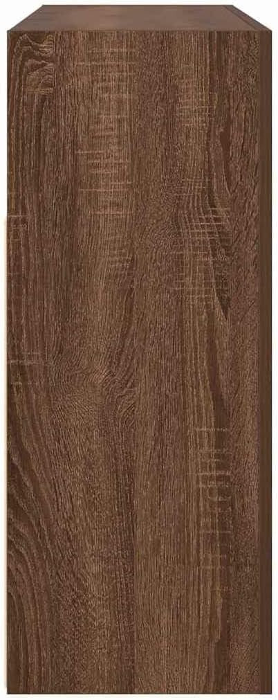 Modern LED Sideboard Cabinet Brown Oak 116cm Storage Unit for Living Room