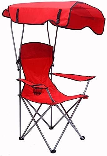 Portable Folding Camping Chair with Canopy UV Protection Outdoor Recliner