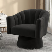 Velvet Swivel Accent Chair 360° Barrel Armchair Mid-Century Modern Seat