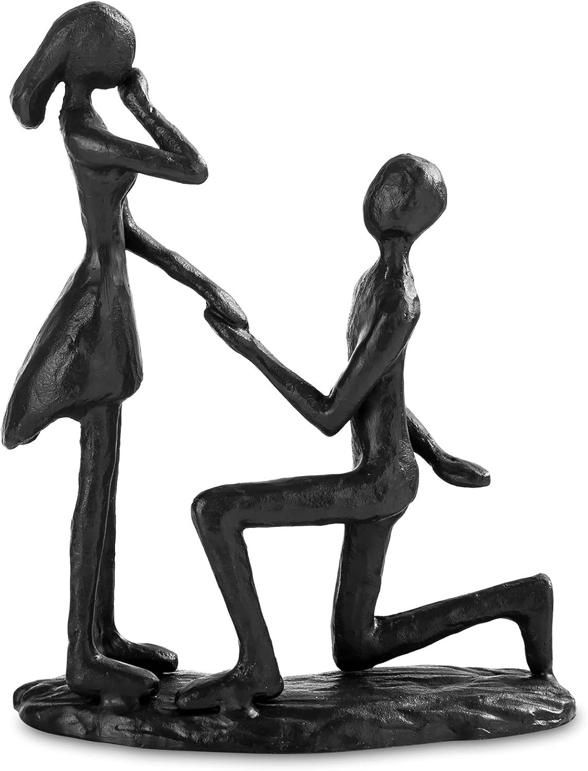 Romantic Proposal Statue Cast Iron Couple Ornament Wedding Anniversary Gift