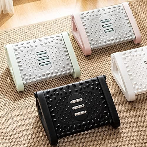 Under Desk Footrest Ergonomic Adjustable Foot Stool with Massage Surface Pink