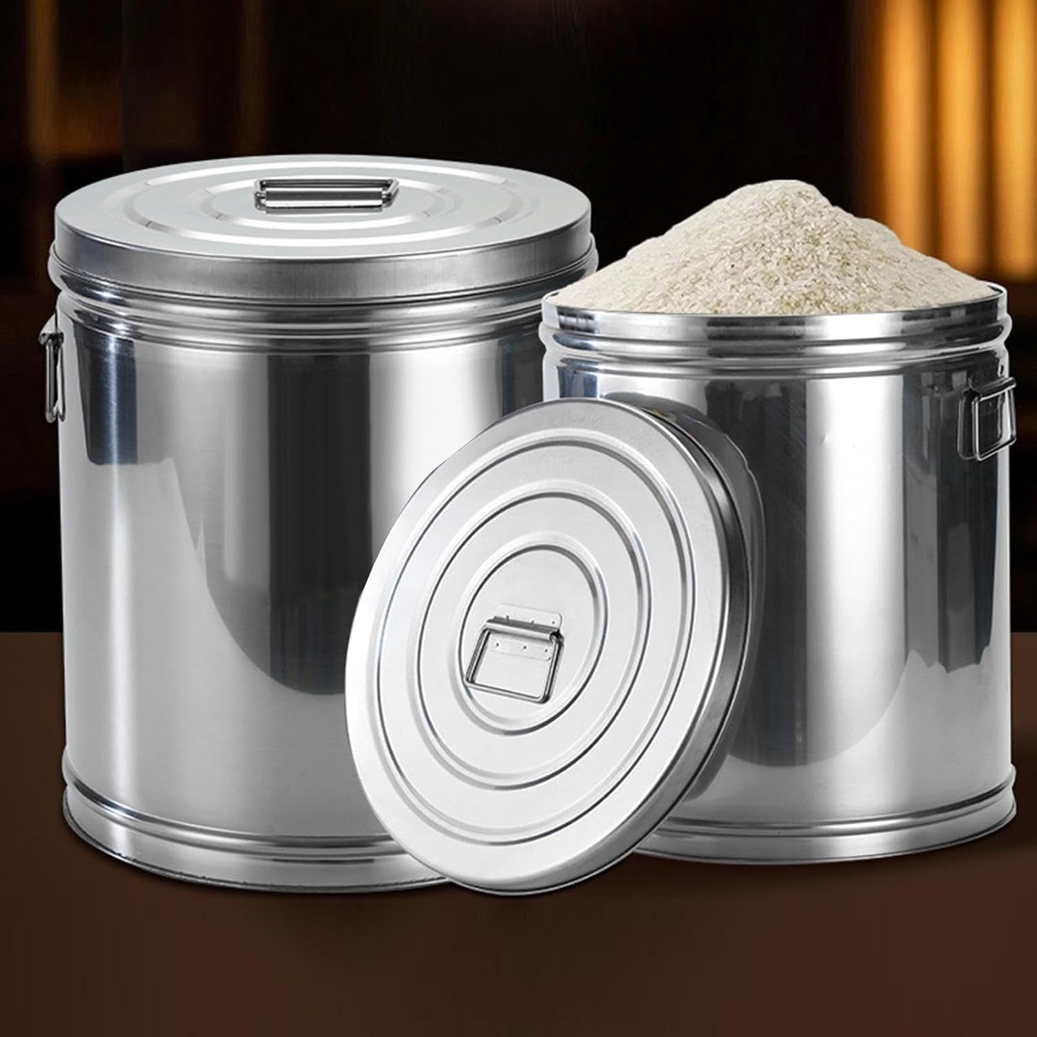 Stainless Steel Airtight Rice Storage Container Large Grain Canister