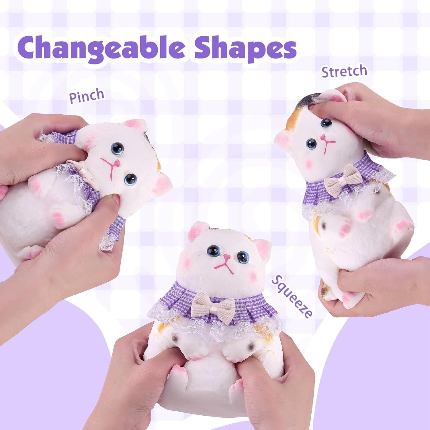 Big Cat Squishy Stress Relief Toy Soft Calico Cat Sensory Fidget
