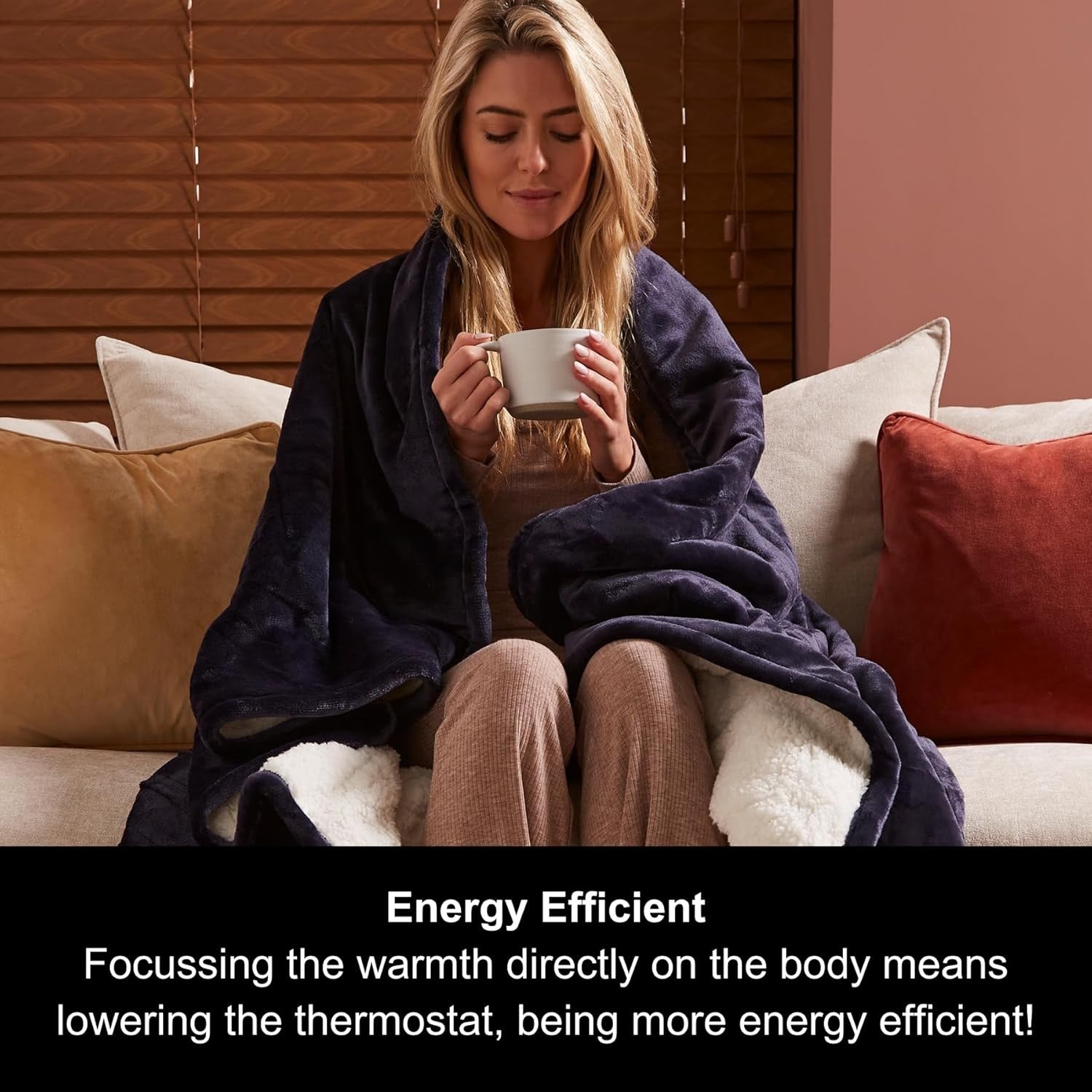 Electric Heated Throw Blanket 160x130cm Teddy Fleece 9 Heat Auto Off