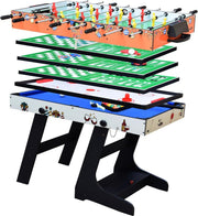 4FT 8 in 1 Folding Multi Game Table Pool Foosball Hockey Chess