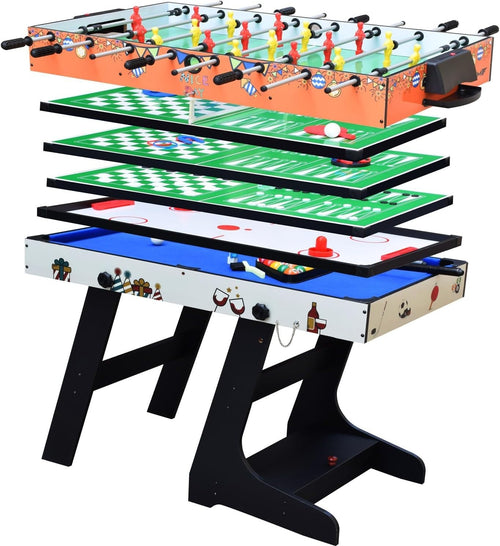 4FT 8 in 1 Folding Multi Game Table Pool Foosball Hockey Chess