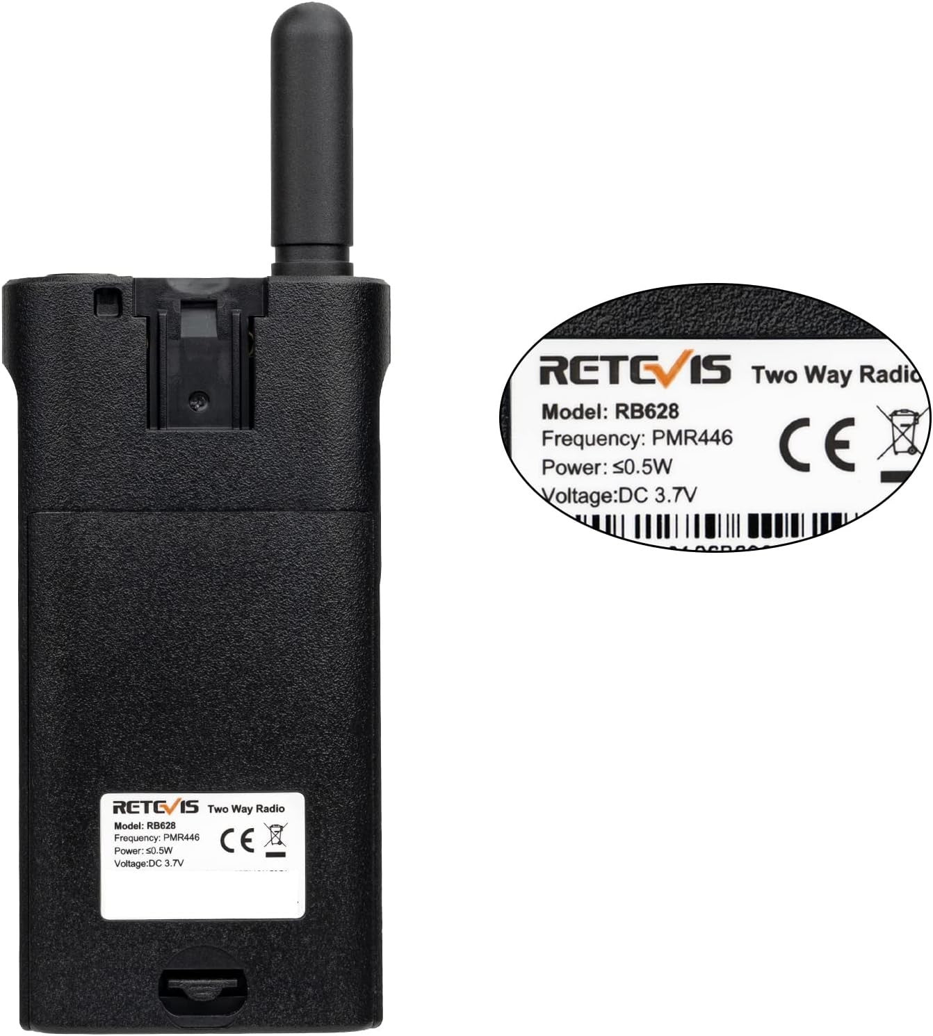 PMR446 Walkie Talkies Rechargeable VOX LCD Display Long Range 2 Pack