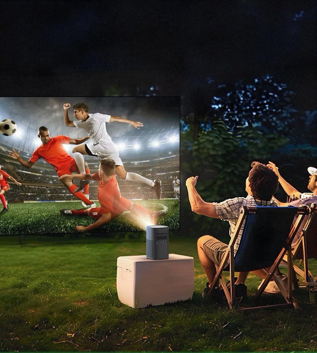 Portable 1080P Smart Projector 4K 3D Android WiFi Battery