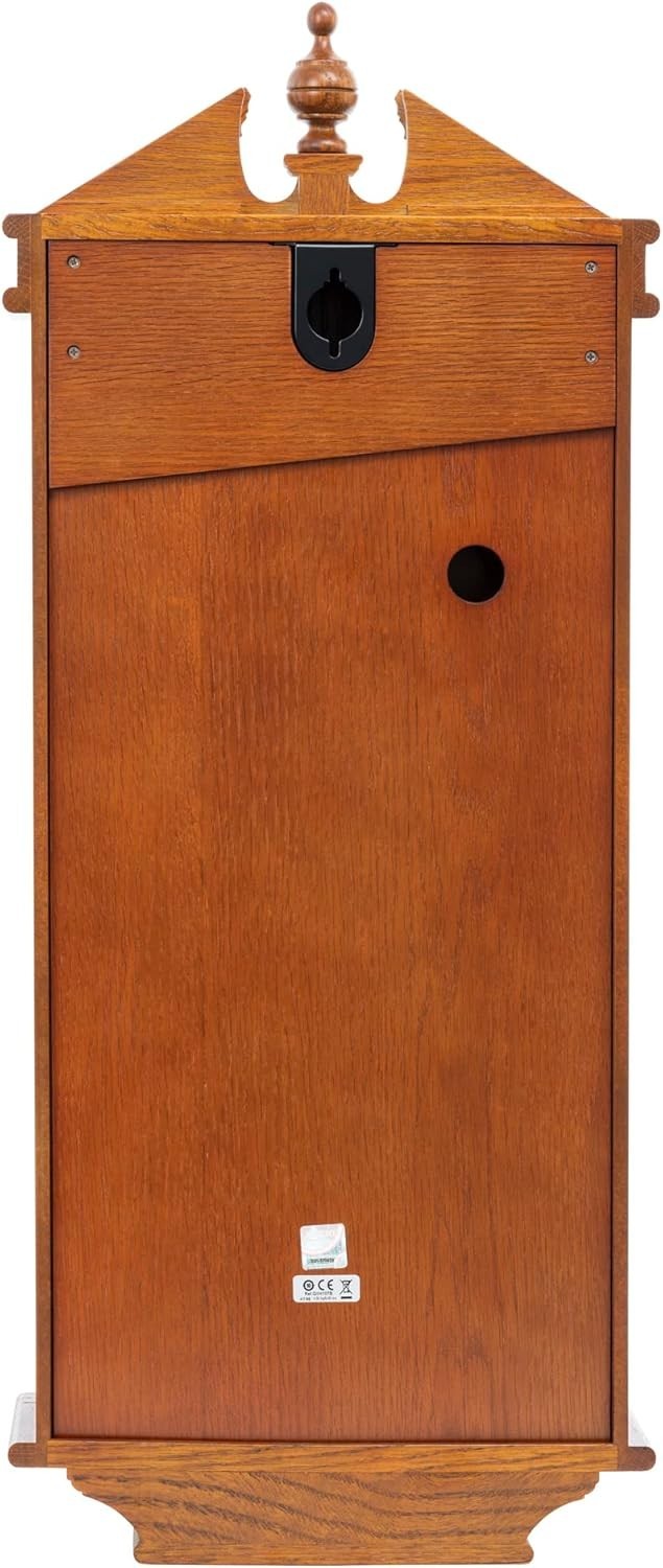 Quartz Wall Clock with Westminster Dual Chime & Silent Pendulum Brown