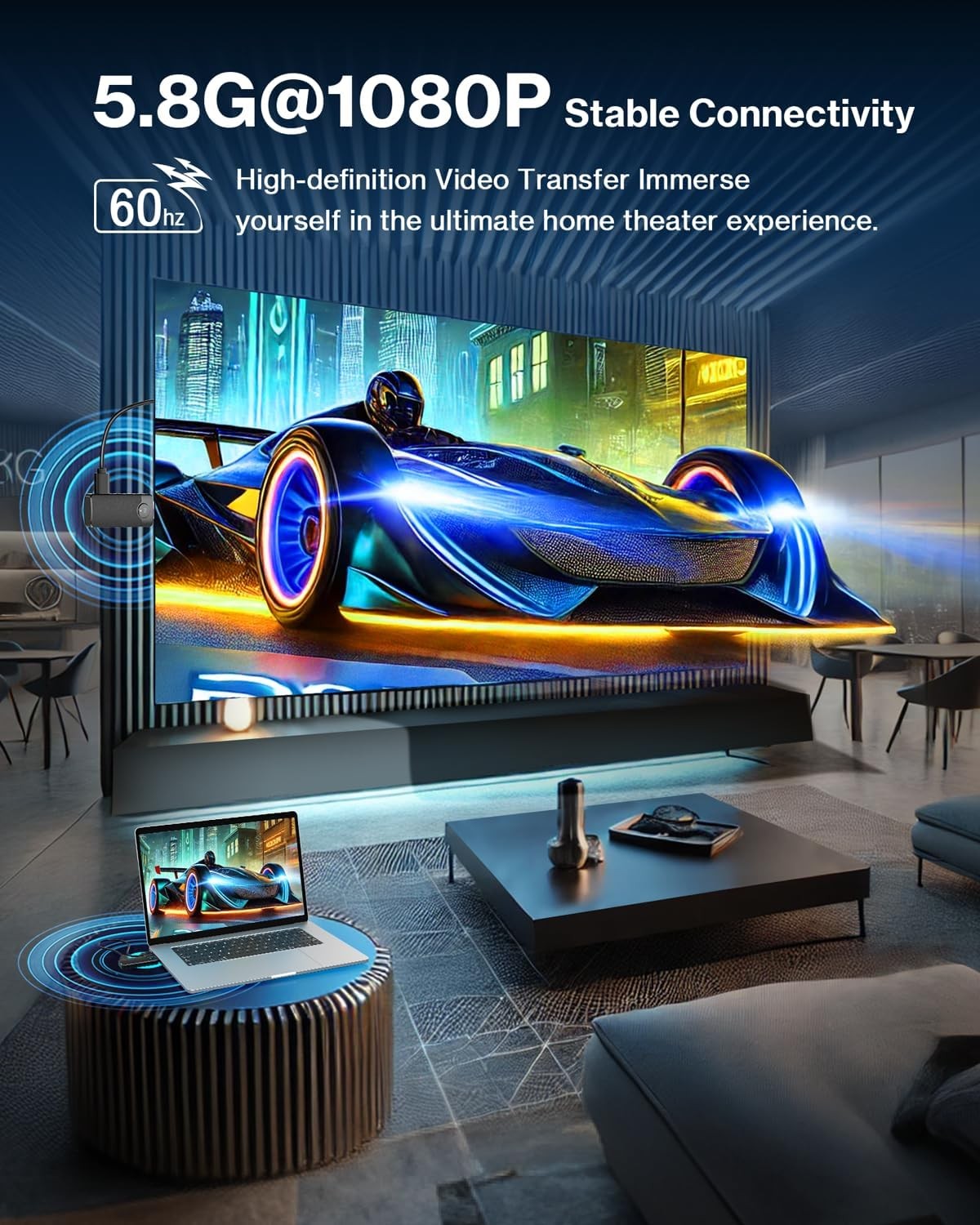 Wireless HDMI Transmitter Receiver 1080P 100FT 2.4G 5.8G