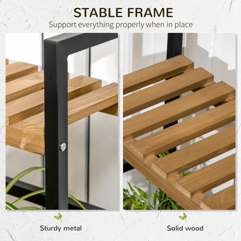 Tall Plant Stand with Hooks – Stylish Vertical Display for Any Space