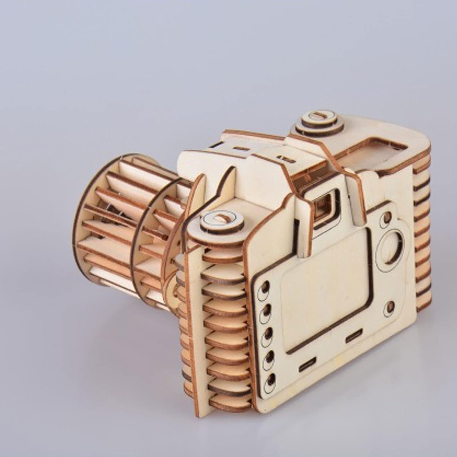 3D Wooden Puzzle Camera DIY Kit for Adults Teens – No Glue Needed, Fun Build