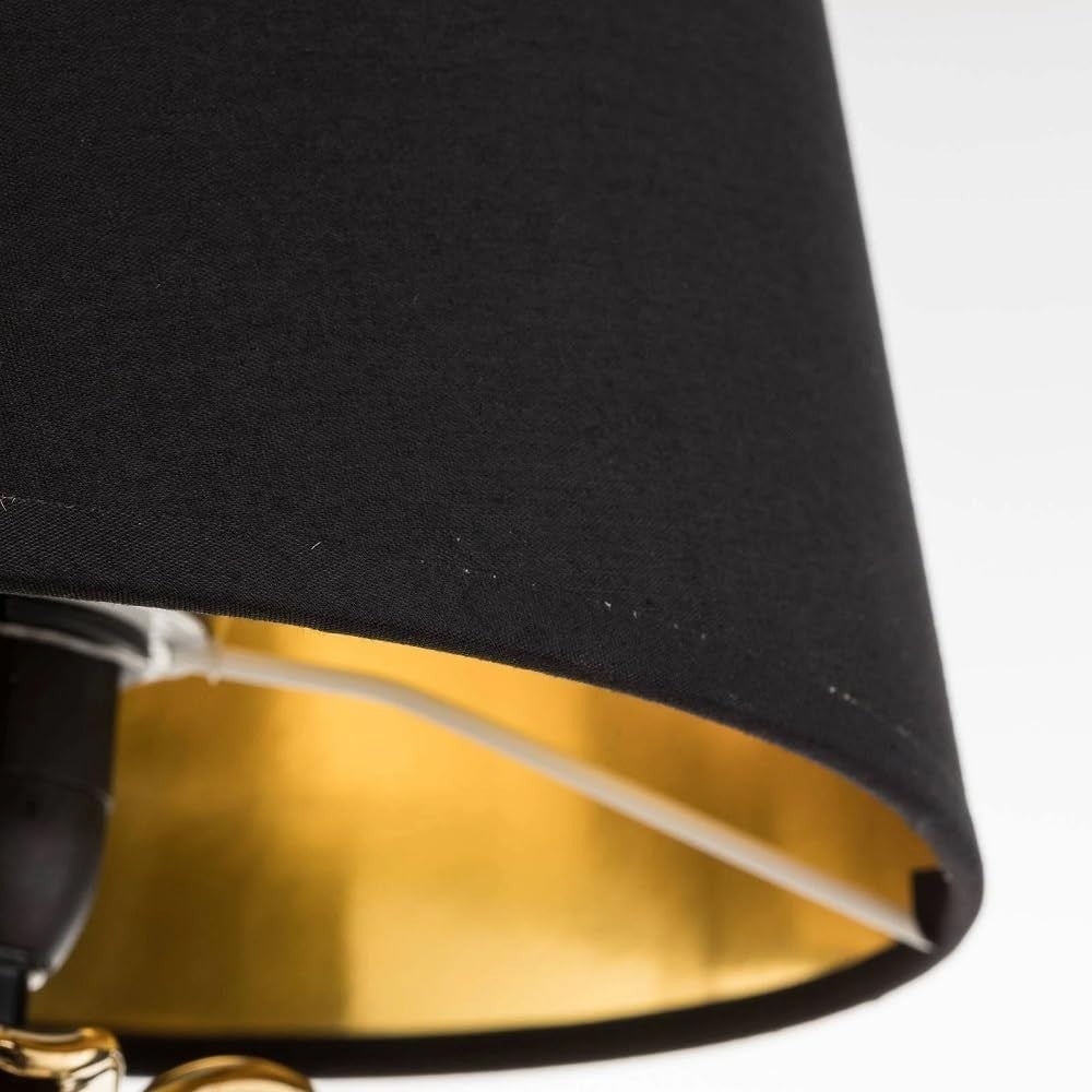 Gold Ceramic Pineapple Table Lamp Black Fabric Shade 35cm E14