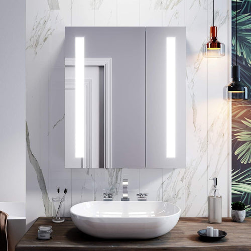 LED Bathroom Cabinet 600x700mm Mirror Light Infrared Sensor Shaver