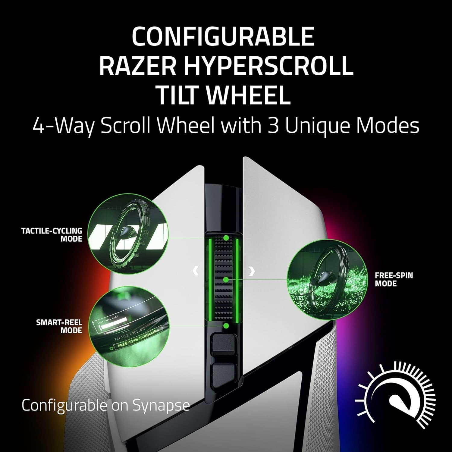 Wireless Gaming Mouse 35K DPI RGB Tilt Wheel 13 Button Pro Ergonomic White