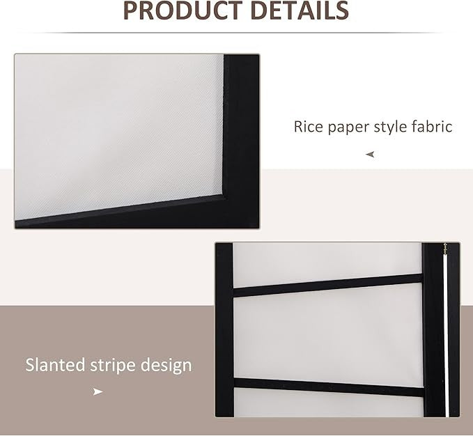 3 Panel Wooden Folding Room Divider – Freestanding Privacy Screen for Bedroom