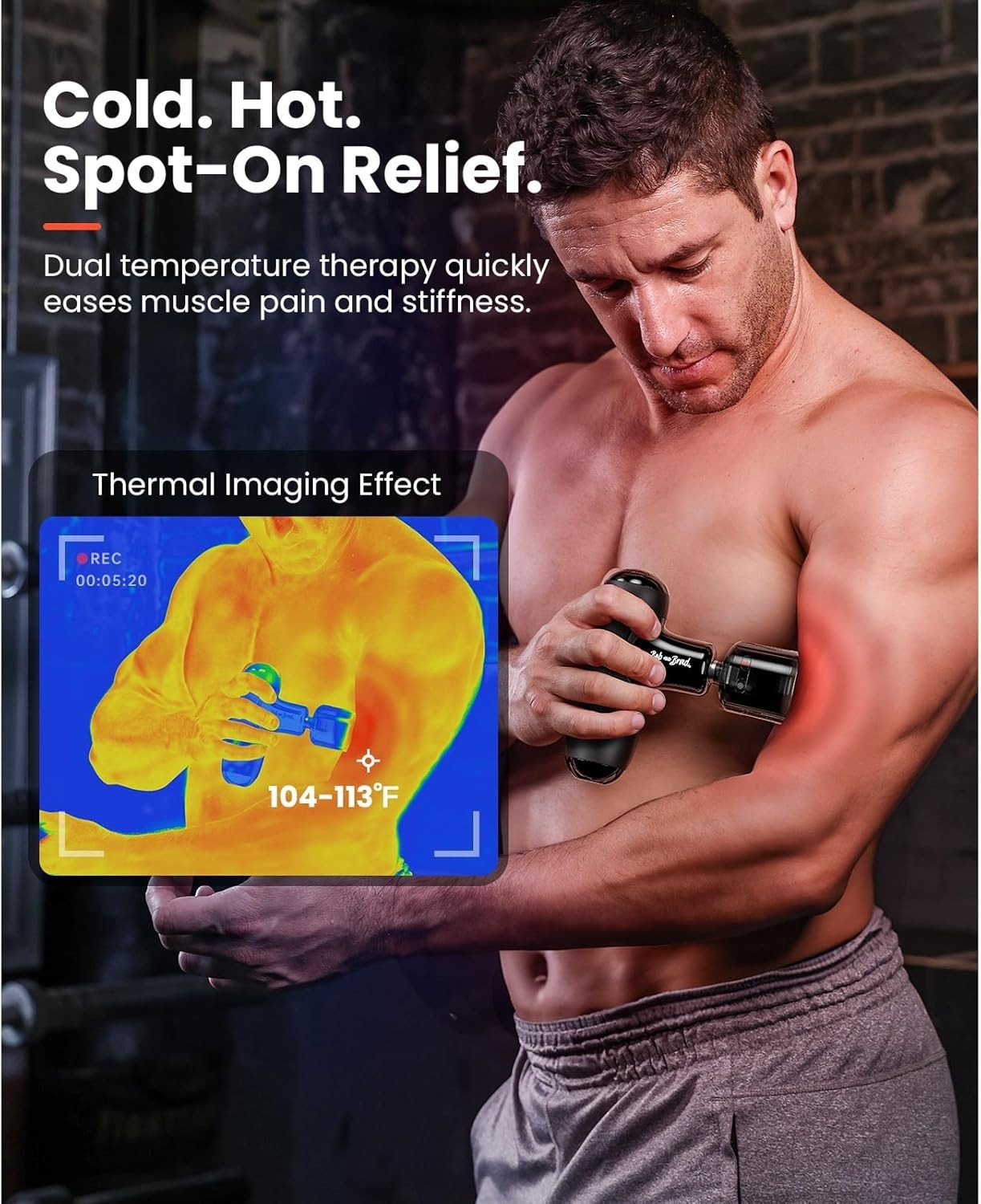 Mini Massage Gun Heat Cold Therapy Deep Tissue Muscle Recovery Quiet Portable