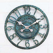 Outdoor Waterproof Garden Wall Clock 12in Retro Vintage Quartz Battery Large