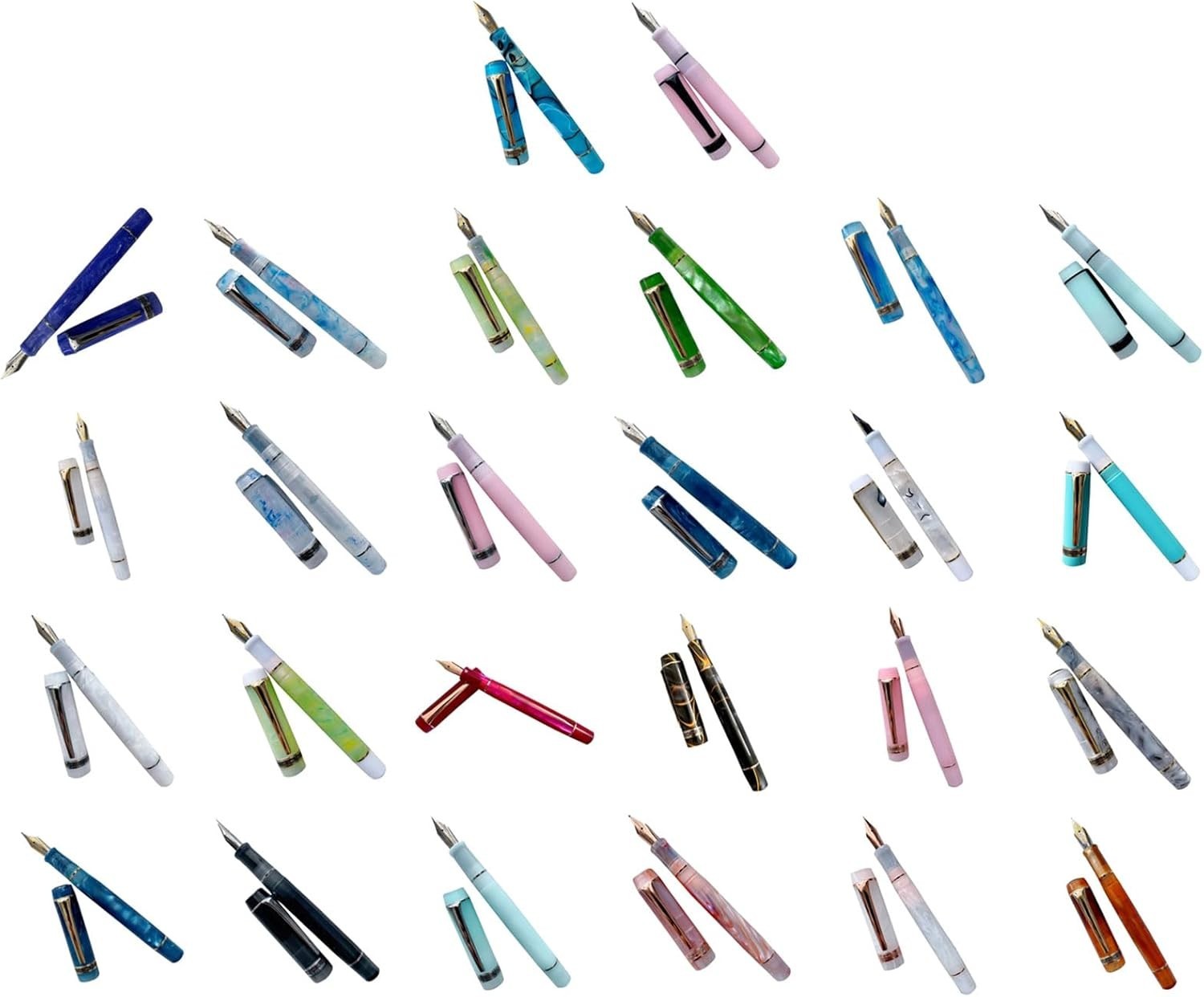 Periwinkle Silver Clip Acrylic Pen Smooth Writing for Office & School
