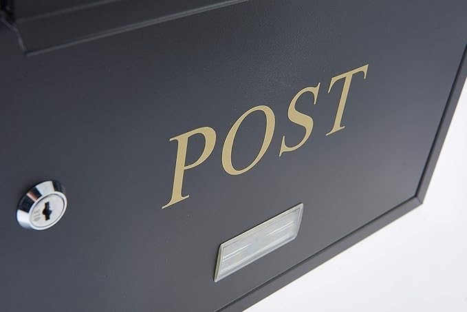 Large Wall Mounted Letterbox Secure Lockable Post Box Waterproof A4 Mail