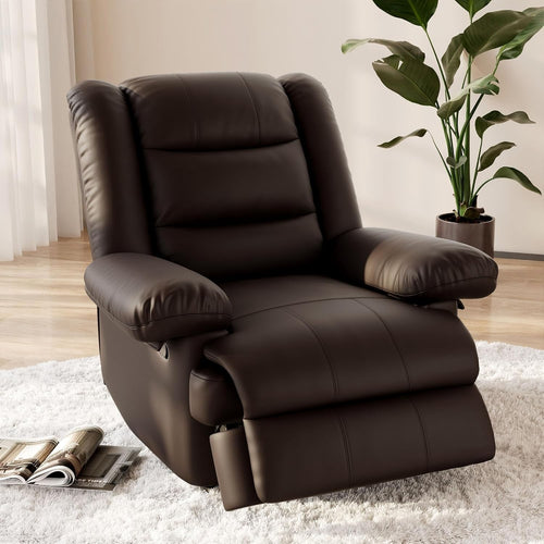 Adjustable Recliner Chair PU Leather Sofa Lounge Seat Home Theater Comfort