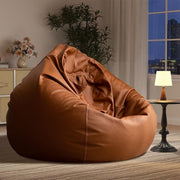 Luxury Faux Leather Bean Bag Cover | Soft, Durable, Easy-Clean Sofa Slipcover