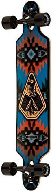Drop-Through Longboard 38" × 9" Maple Deck Blue 69mm Cruiser Wheels