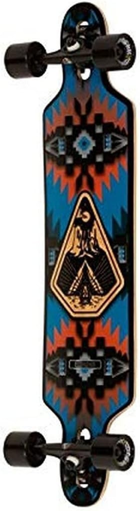 Drop-Through Longboard 38" × 9" Maple Deck Blue 69mm Cruiser Wheels