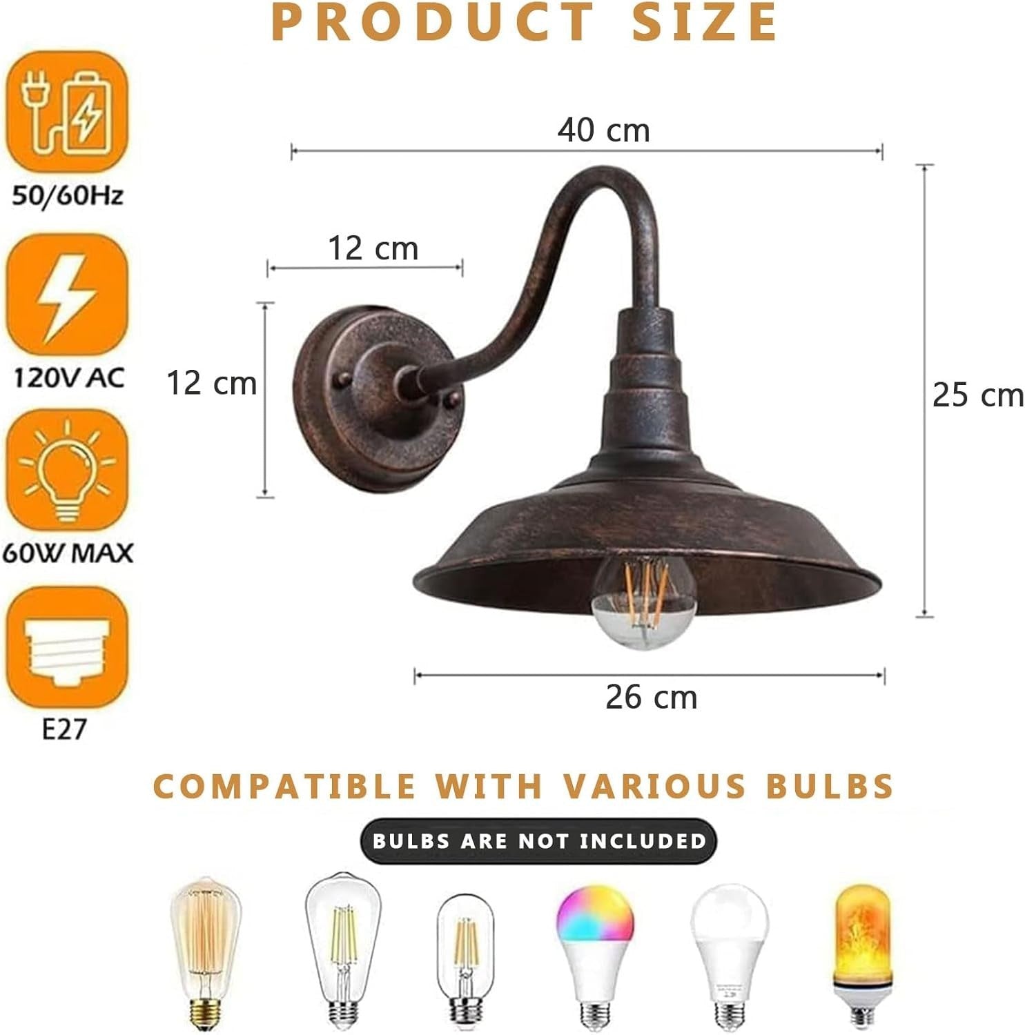 Outdoor IP54 Wall Lamp – Vintage Waterproof Bronze Lantern (2 Pack)