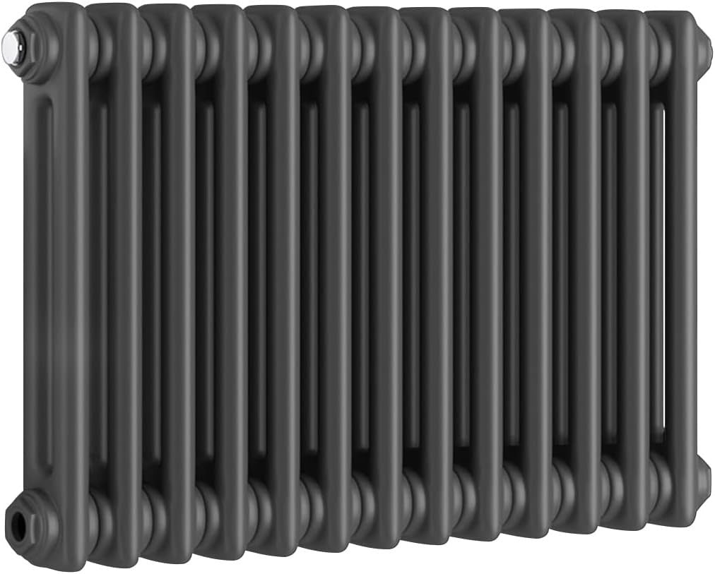 Warmehaus Anthracite Cast Iron Column Radiator 300x605mm Double Panel