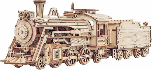 3D Steam Train Puzzle Wooden Model Kit | DIY Mechanical Build for Kids & Adults