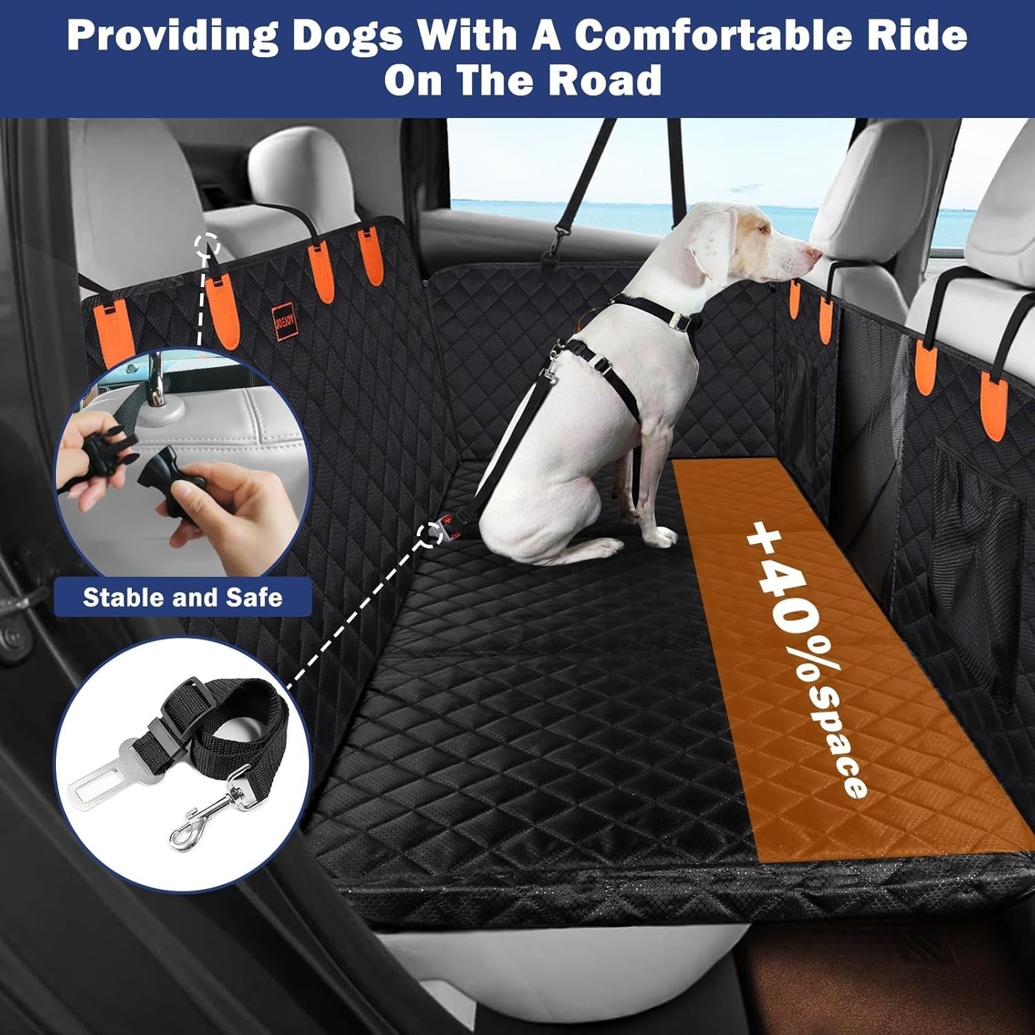 Dog Back Seat Extender Car Bed Waterproof Hard Bottom Non Slip Cover