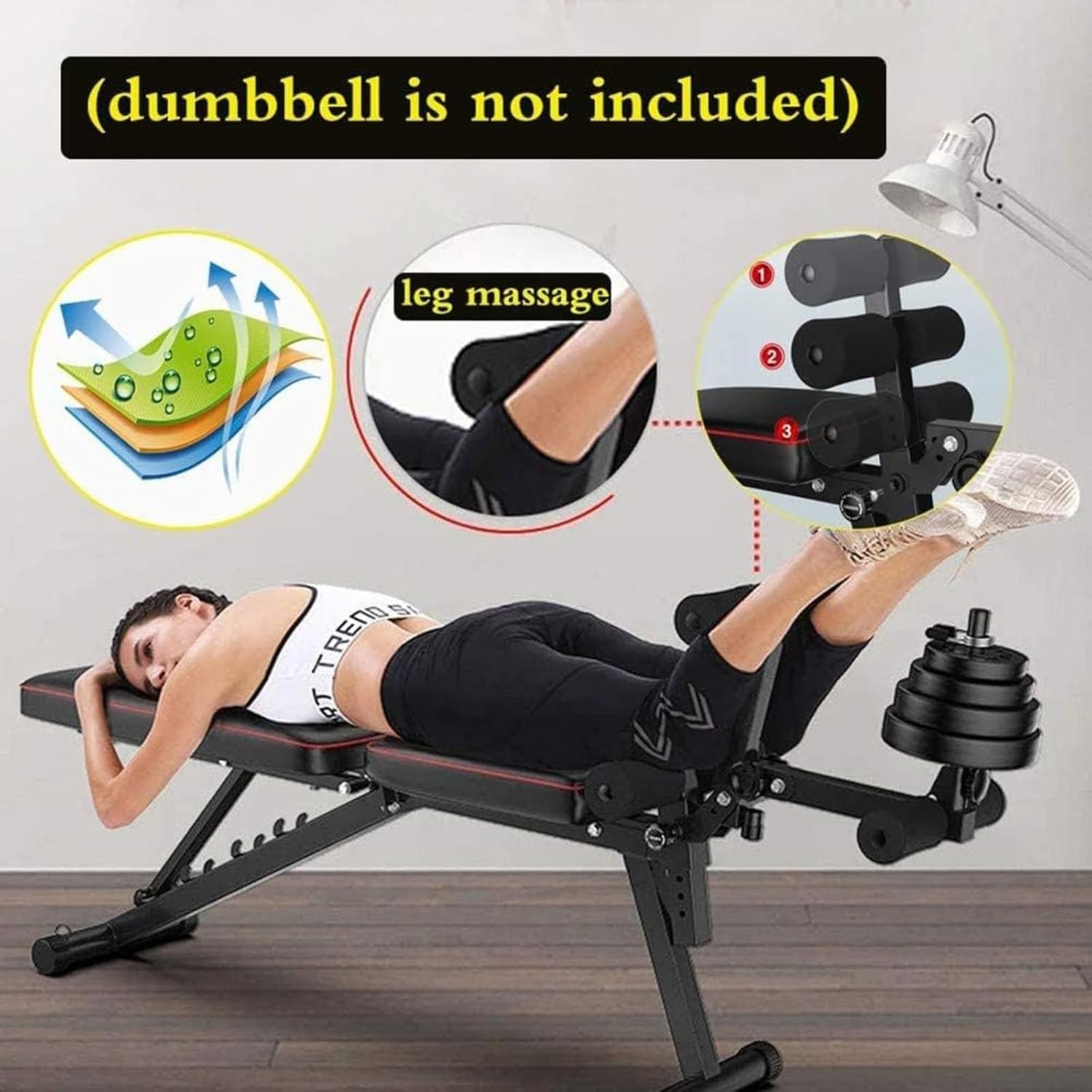 Multi-Function Ab Workout Bench 200kg Incline Decline Leg Extension Home Gym