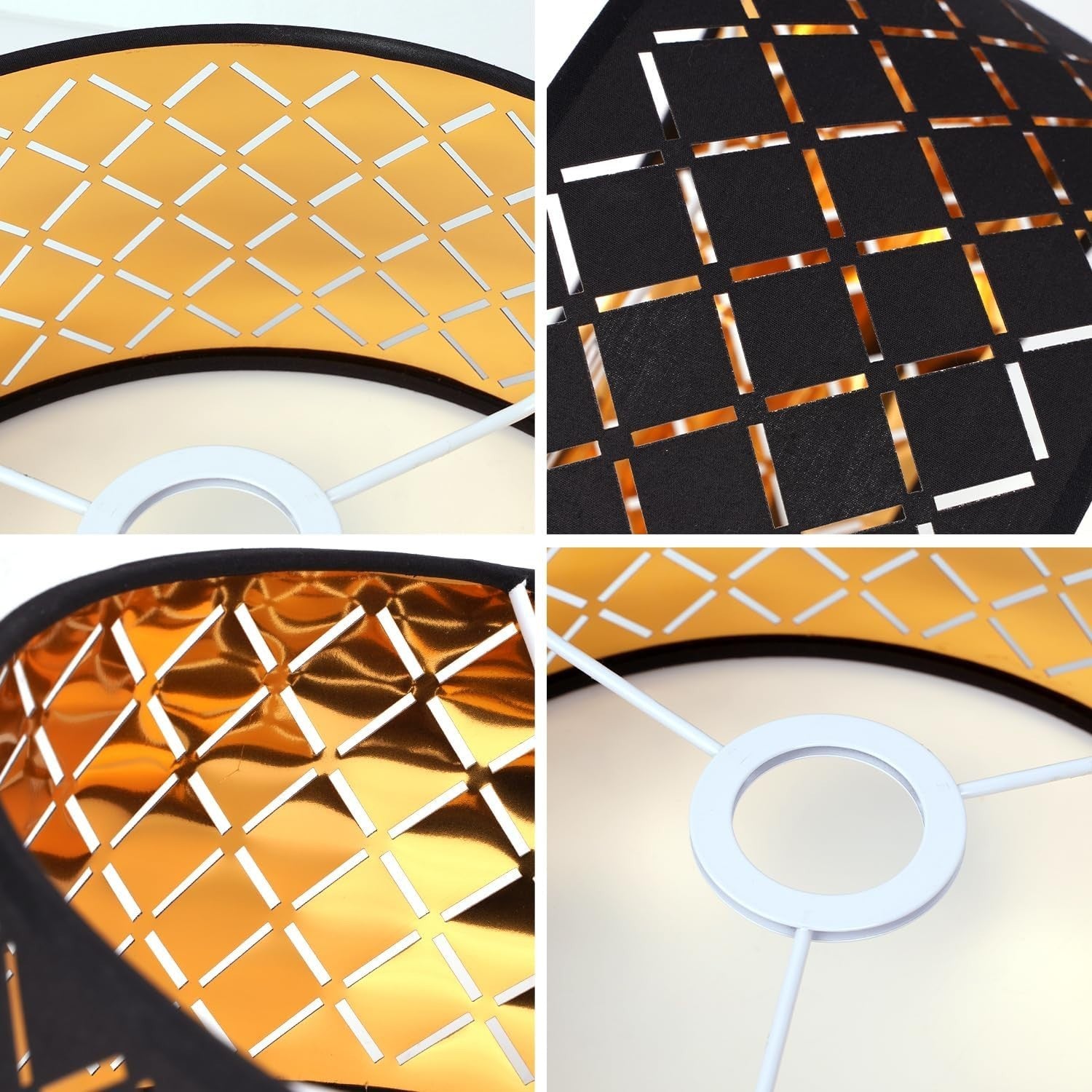 Black Gold Cutout Lampshade Modern Ceiling Pendant Decorative Light