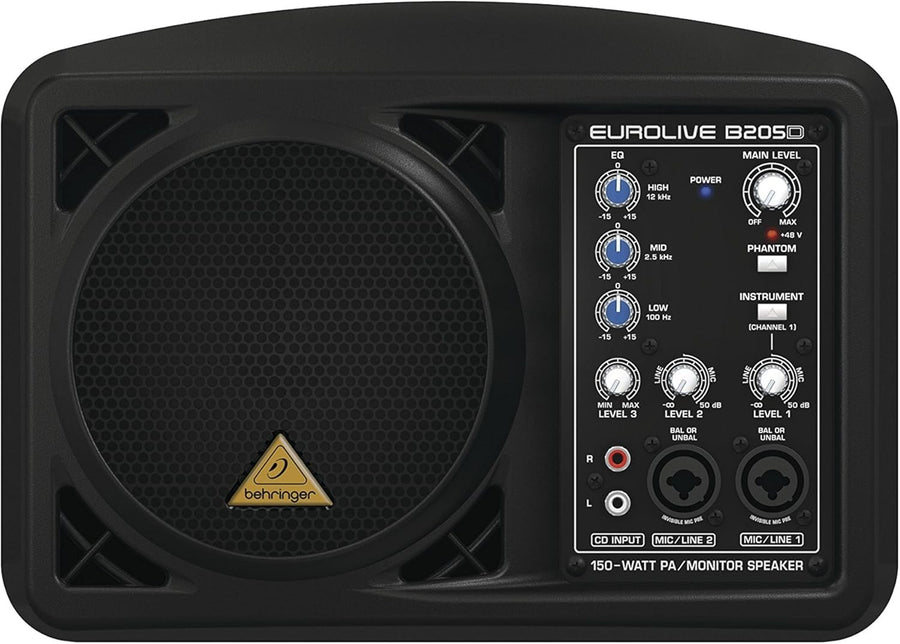 B205D 150W Active PA Monitor Speaker 5.25" Driver Mixer Phantom Power