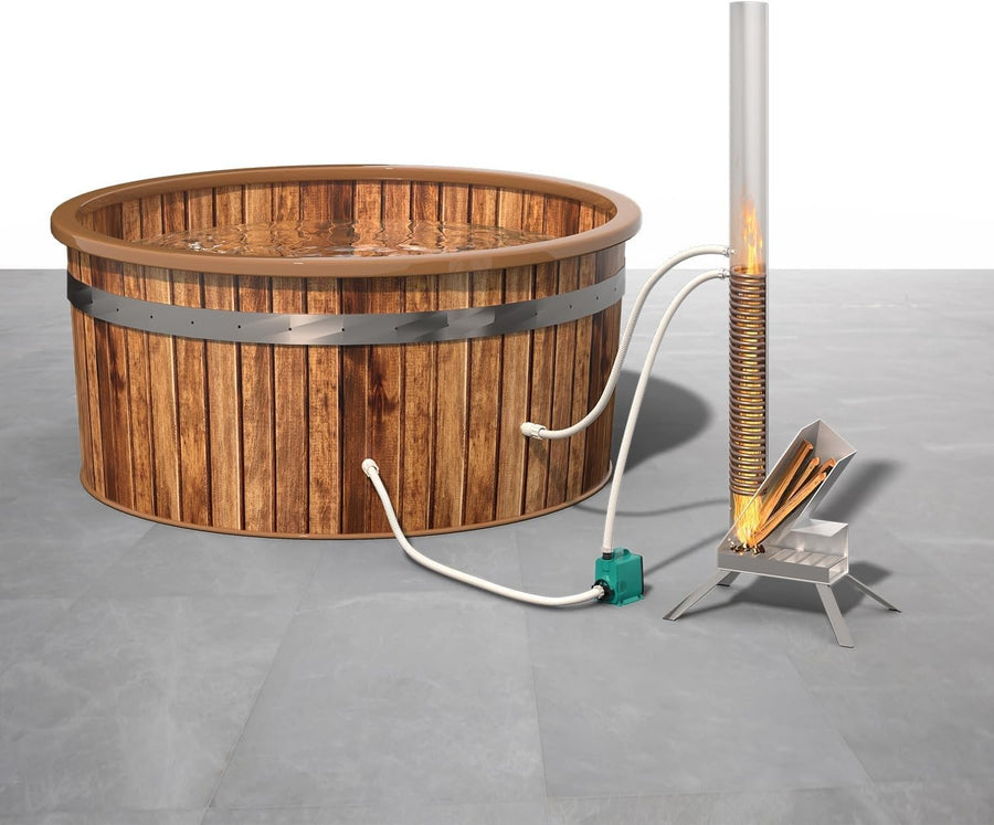 Wood Fired Pool Heater Outdoor Hot Tub Spa Heater Stainless Steel Coil