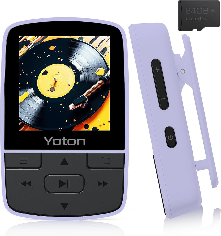64GB Bluetooth MP3 Player HiFi FM Radio Sports Clip Mini Green