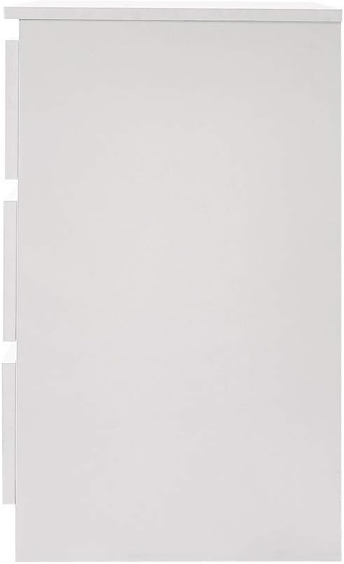 White 3 Drawer Chest | Modern Slim Storage Cabinet | Bedroom Hall Unit