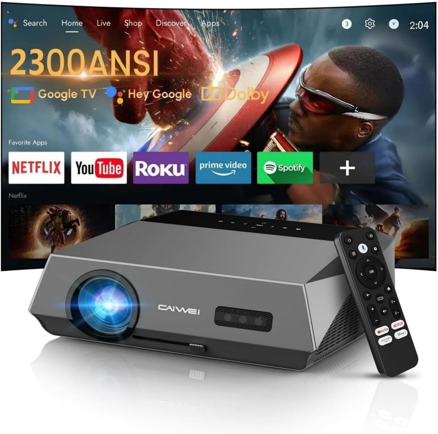 2300ANSI 4K Smart Projector Google TV WiFi6 Dolby NFC