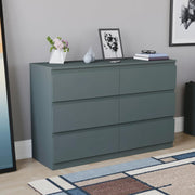 Modern 6 Drawer Chest Storage Unit – Green Wood Bedroom Cabinet