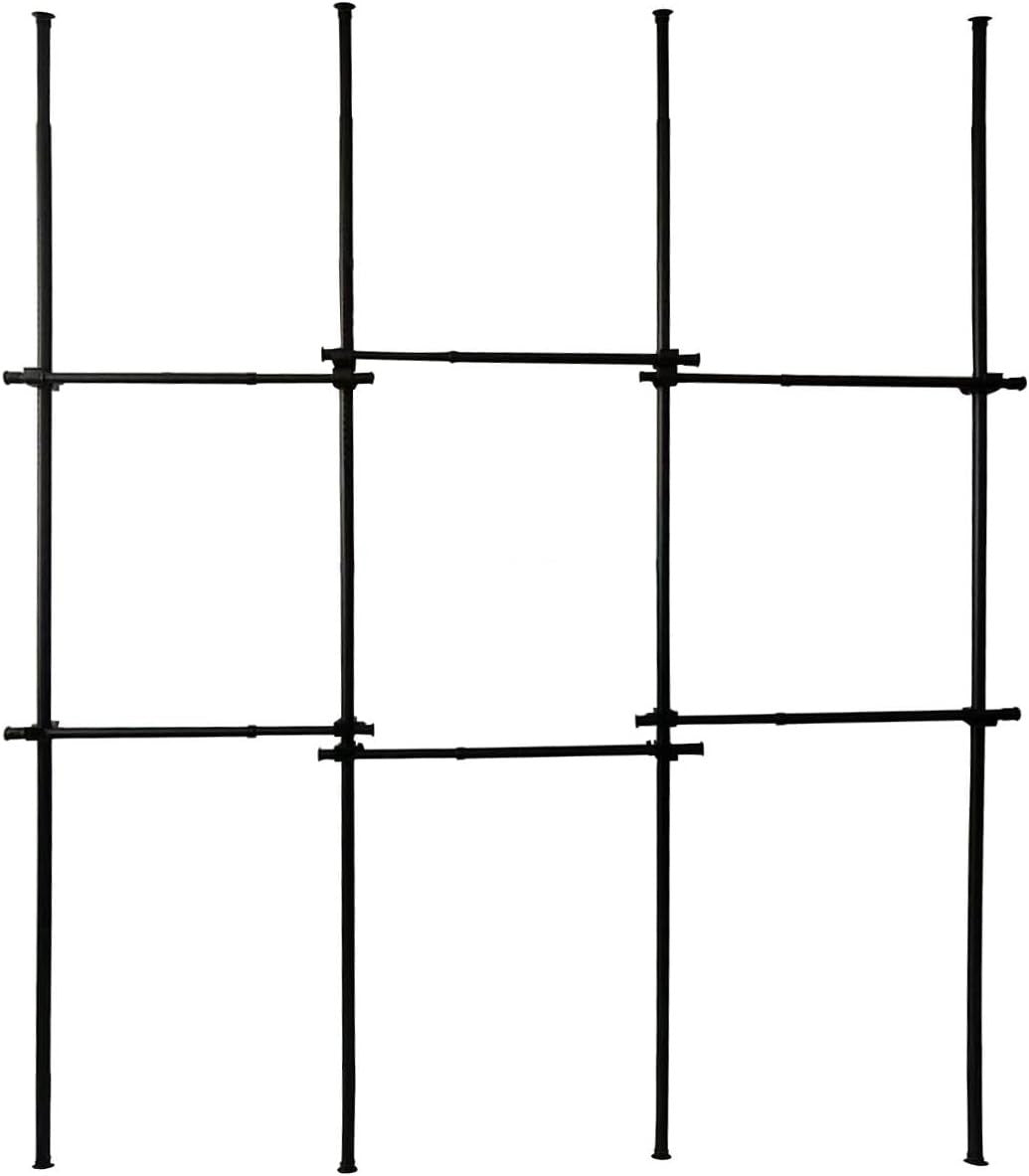 Triple Telescopic Adjustable Wardrobe Clothes Rail Black