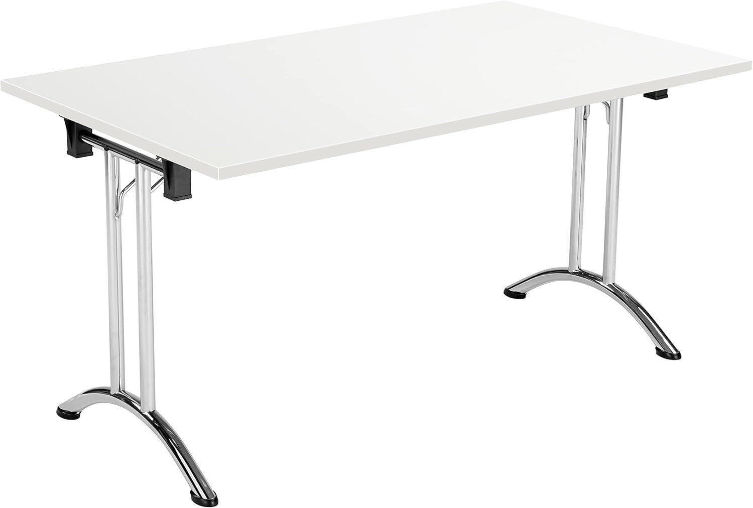 Folding Office Table – Sturdy White 140x70cm Space-Saving Work & Meeting Desk