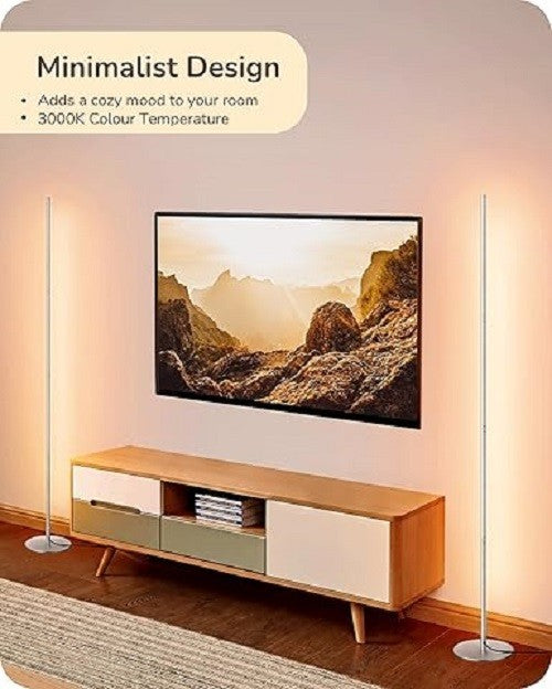 2 Pack LED Floor Lamp Dimmable Tall Corner Light Foot Switch Minimalist
