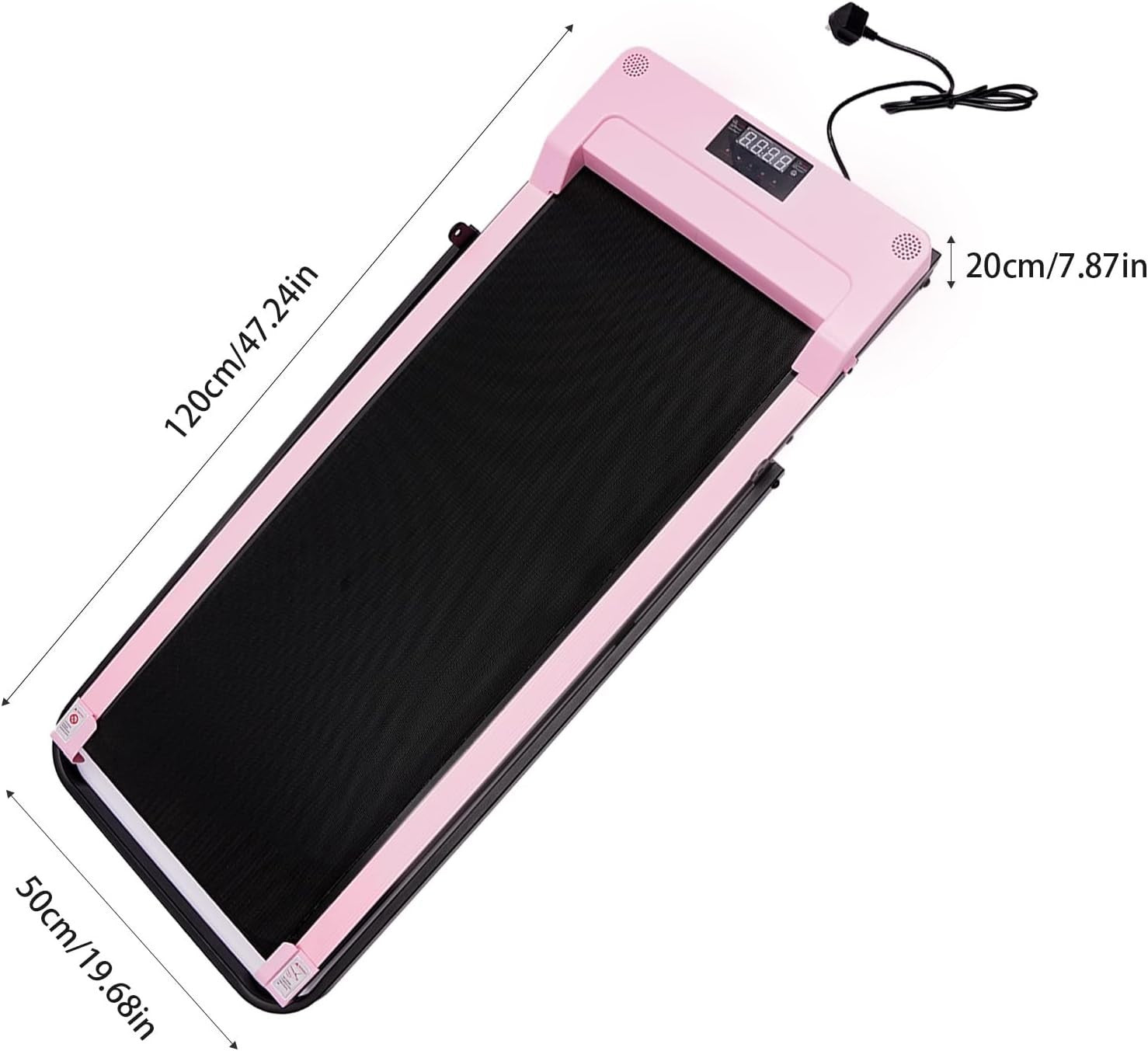 Mini Foldable Walking Treadmill 3HP Under Desk Jogging LED Display Pink