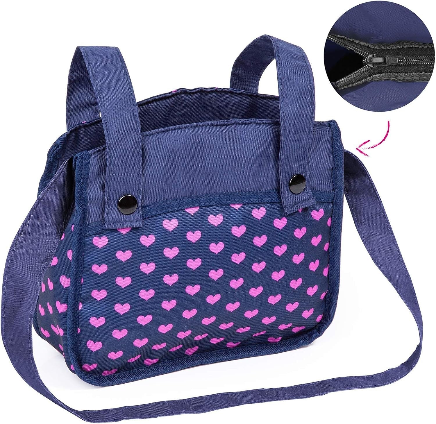 Convertible Dolls Pram Pushchair Adjustable Handle Foldable Basket Bag